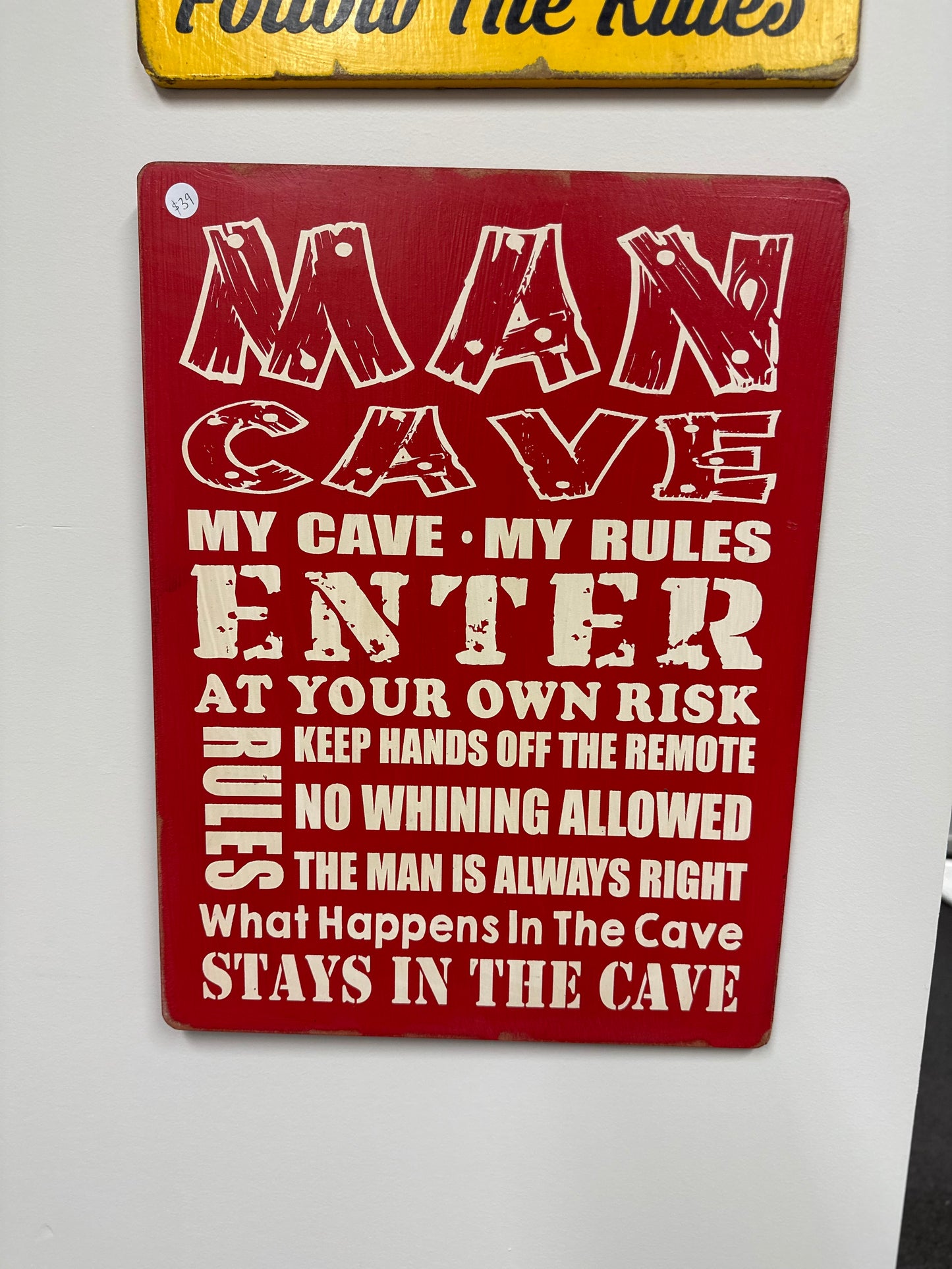 Man Cave Rules Red