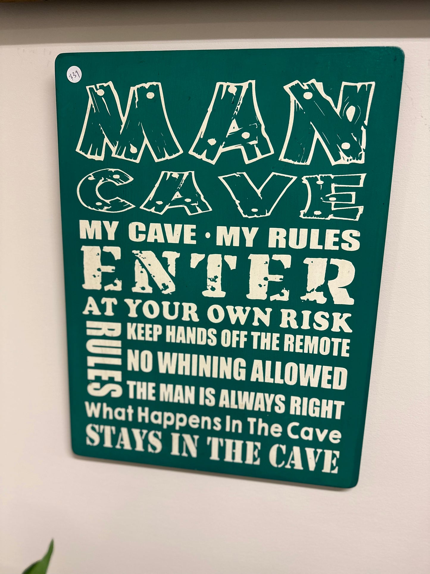 Man Cave Rules Teal