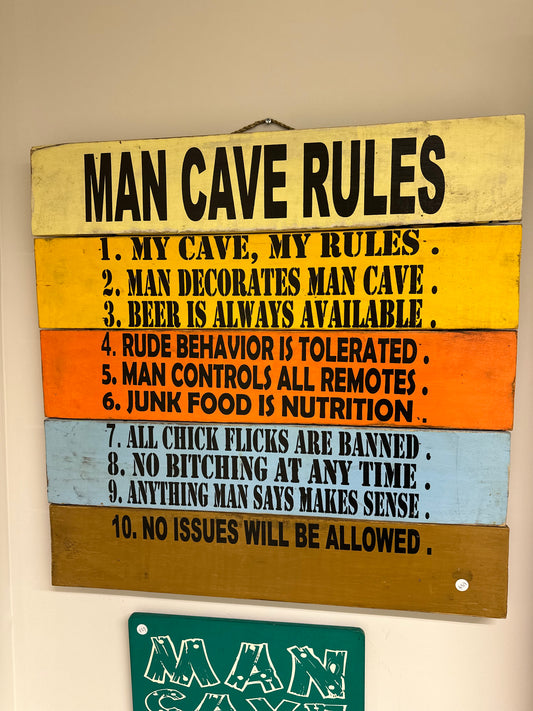 Man Cave Rules Multi Colour