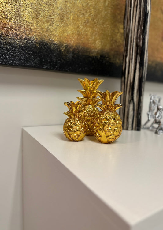 Gold Pineapple Set Of 3