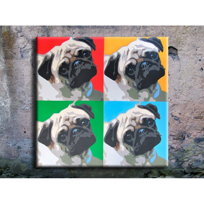 Pug Pop - Unframed 80CM X 80CM